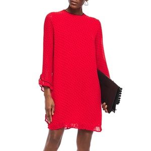 Ganni Ruffle-trimmed printed georgette mini dress